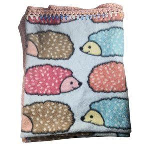 Project Linus Handmade Hedgehog Print Fleece Baby Blanket With Crochet Border